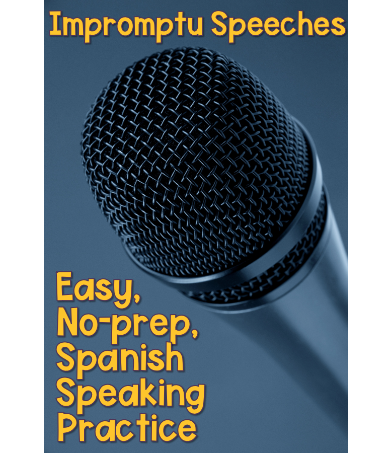 Microphone with text easy, no-prep, spanish speaking practice